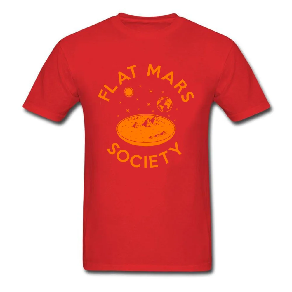 Flat mars society Pure Cotton Top T-shirts for Adult Short Sleeve Crazy Tops Tees Plain Summer Round Neck Tees Normal Flat mars society red