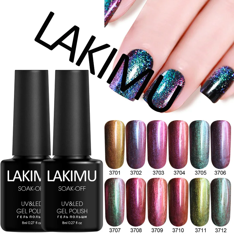 

LAKIMU 12 Color Chameleon Gel Nail Polish UV Gel Polish Soak Off UV LED Semi-permanently Nail Art Hybrid Varnishes Need Top Coat