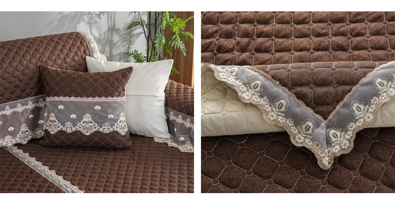 Solid sofa covers for living room sectional couch slipcovers lace decor cotton linen corner sofa bed cover furniture protector