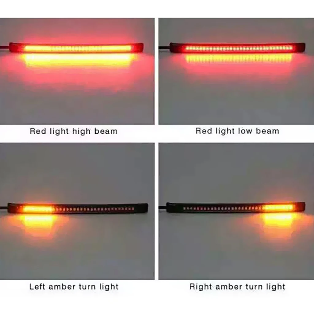 Motorcycle Flexible Integrated 48-LED Brake Tail Turn Signal Light Strip Motorcycle Car Accessories