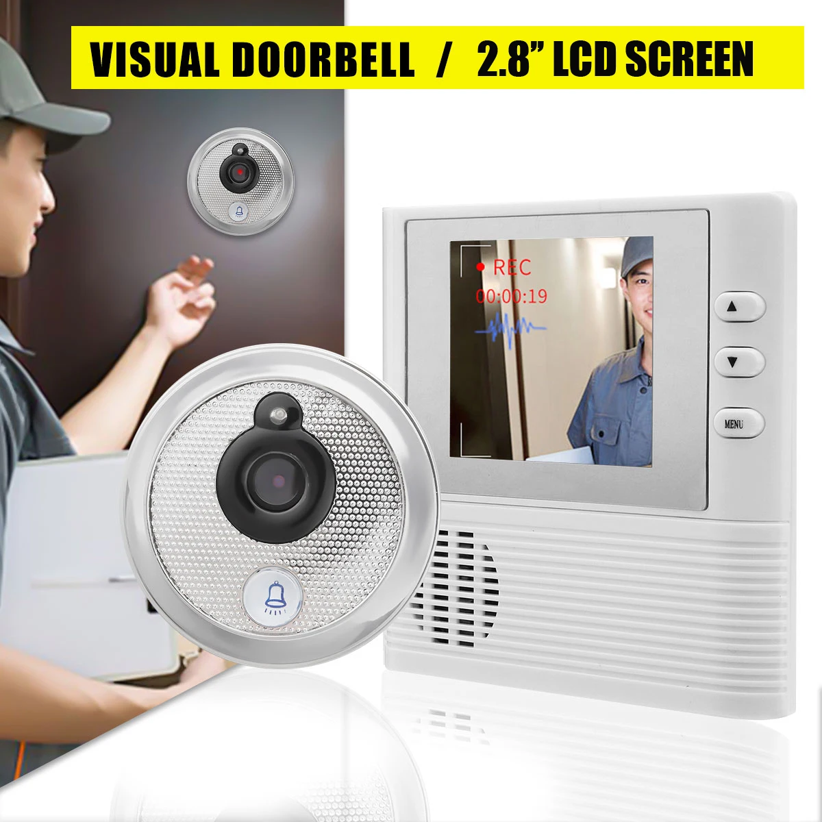 

KINCO 2.8'' LCD Video Security Visual DoorBell Smart Home System Intelligent Visual Monitor Peephole Camare Viewer Set