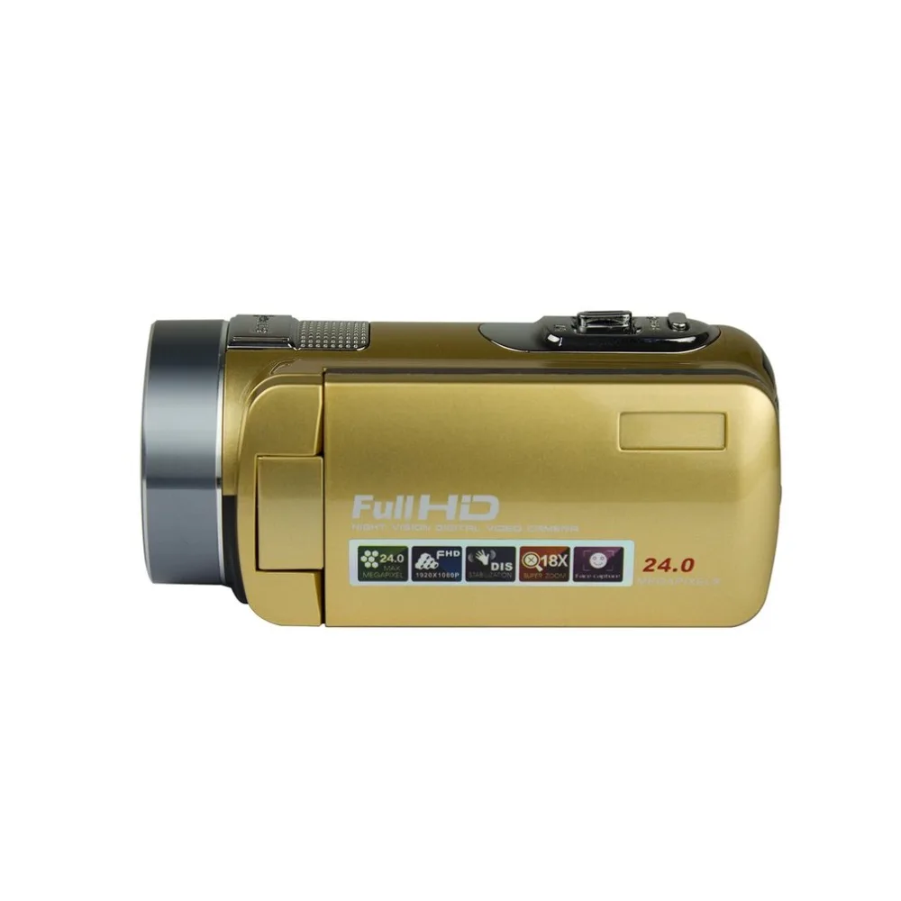 Цифровая видеокамера, портативная, Full HD, ночное видение, 3,0 дюймов, 24MP, ЖК-экран, 18X зум, видеокамера Mini DV 1920x1080, Прямая поставка