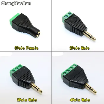 

ChengHaoRan Video AV Balun 3.5mm 1/8"stereo Female&Male to AV Screw Terminal Stereo Jack 2/3/4 pin Terminal Block Plug Connector