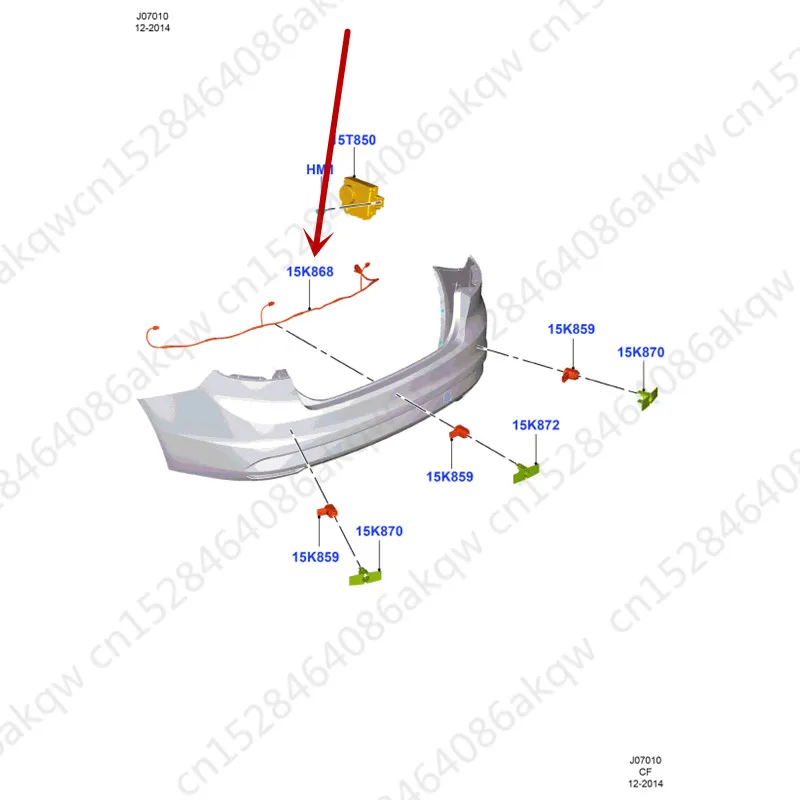 Реверсивный радиолокационный жгут подходит для 2015Fo rd2015 датчик парковки кабель Реверсивный радиолокационный Датчик линии радар линия зонд жгут