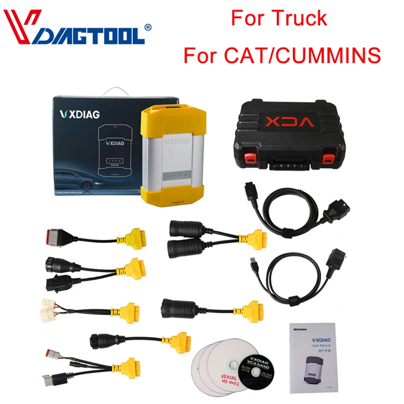 

VXDIAG Truck Diagnostic Tool For CAT for HINO for VOLVO for CUMMINS for NISSAN Heavy Duty Diesel Vehicle Support OEM Diagnosis