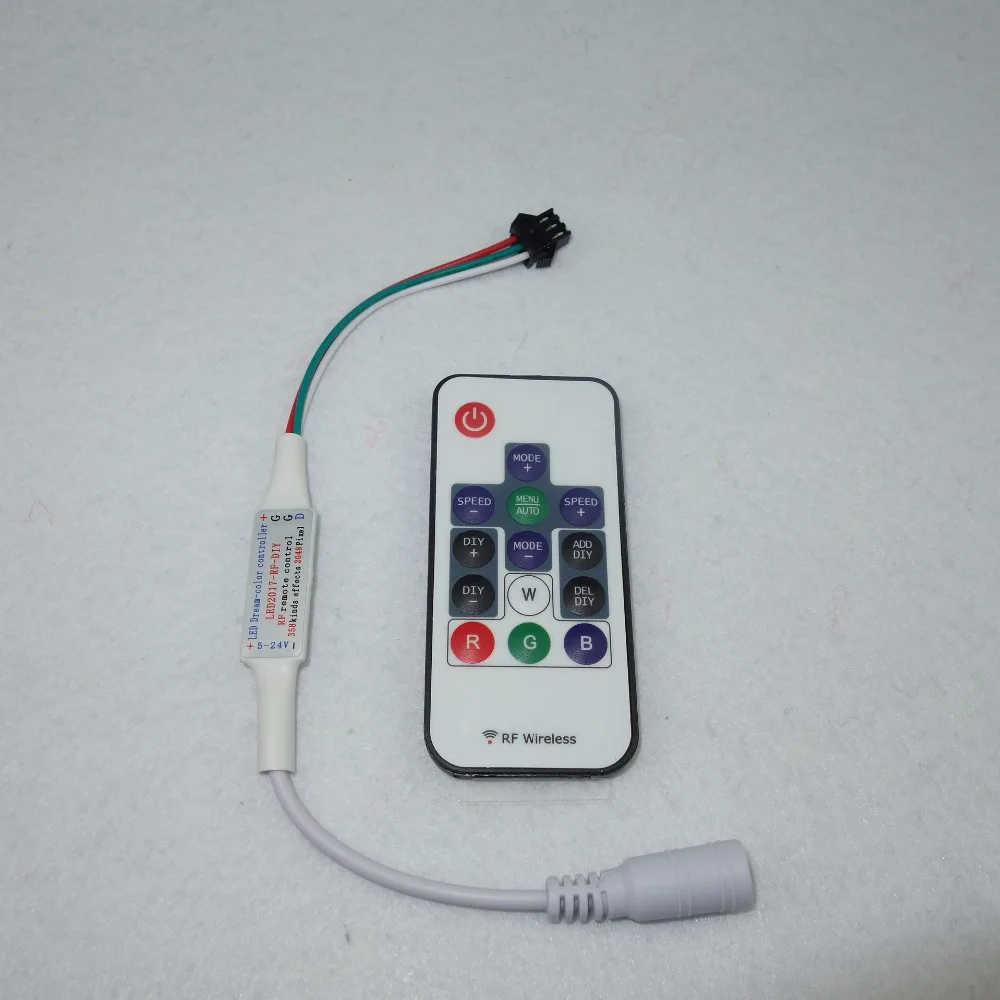 

DC5-24V input smart mini RF pixel controller;support WS2811//WS2812B/TM1804/TM1809/INK1003 etc;