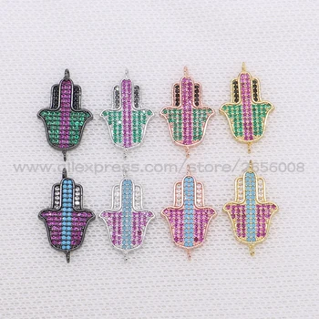 

Handcrafted Druzy charm Micro pave Mix colors CZ bead hand shape connector Jewelry Accessories Druzy 8 piece jewelry finding1586