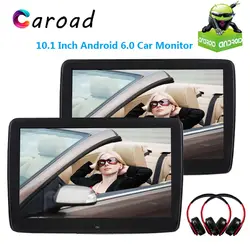 Caroad 2 шт. 10,1 дюймов Android 6,0 автомобиля мониторы подголовник ips сенсорный экран 1080 P видео с wi fi/USB/SD/Bluetooth/FM/динамик/игры