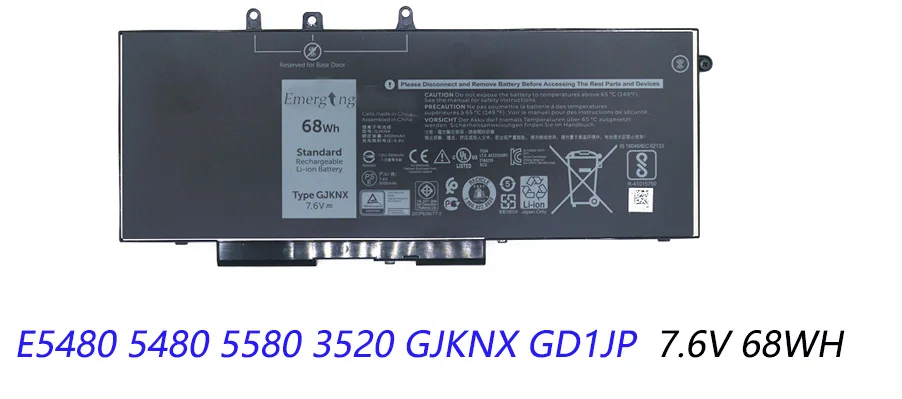 7,6 V 68WH ноутбук Батарея для Dell Latitude 15 3520 E5480 5480 5580 3520 gjknx GD1JP