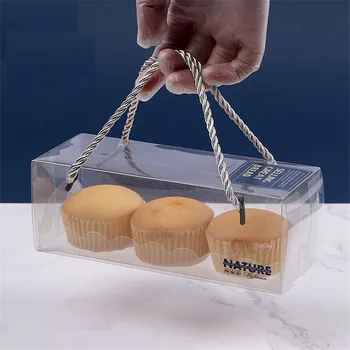 

100pcs/lot 18cm*6.5cm*6.5cm clear transparent packing box Baked cookie Birthday Gift cake box