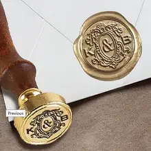 Персонализированные монограмма 2-Начальные Пользовательские Воск печать штамп " die-#3382 викторианской свадьбы duogram