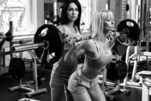 Home decoration workout sexy women body weight lifting training fitness gym Silk Fabric Poster Print YR357