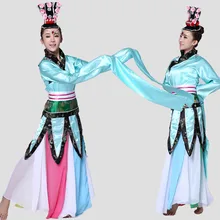 Танцевальный Костюм Королевский одежда женская износостойкость взрослых китайских Стиль древних Феи этап Костюмы шифоновое платье