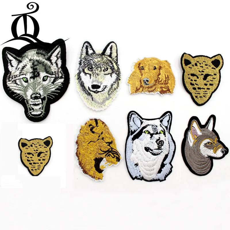 1 Pcs Patch Kartun Hewan Singa Harimau Anjing Bordir Lucu Patch