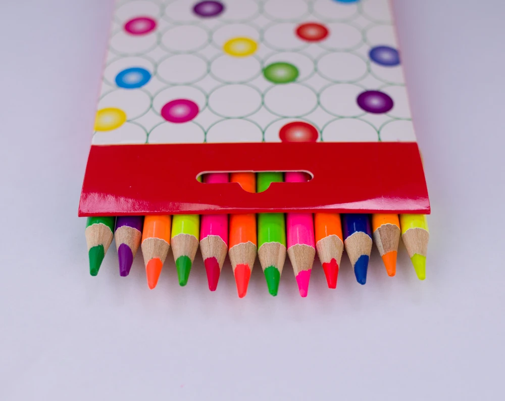 

12 Neon colour pencil Highlighter Fluorescent Marker Pencil Drawing Colour Pencils For Sketch Drawing Art Supplies