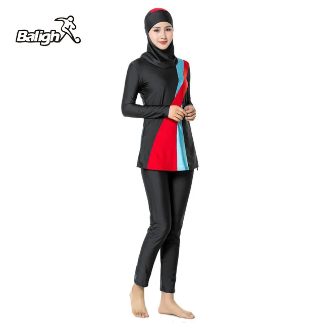 

Balight New Muslim Swimwear Swimsuit Hajib Islamic Swimsuit For Women Full Cover Conservative Burkinis Swim Wear Plus Size