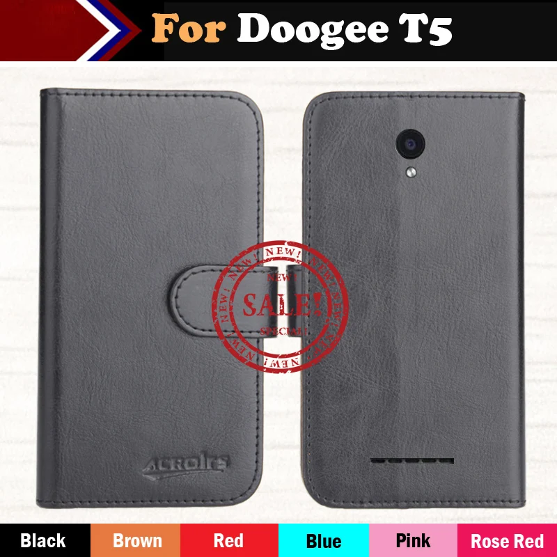

Hot!! Doogee T5 Case 2017 New 6 Colors Luxury Ultra-thin Leather Exclusive 100% Special Phone Cover Cases+Tracking
