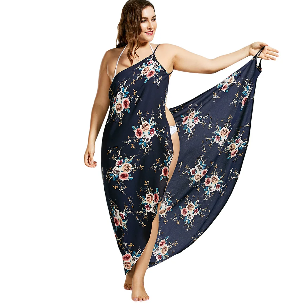 

Wipalo Wrap Slip Beach Dress Tunic Robe De Plage Summer 2018 Beach Wear Women Tunics For Beach Sarongs Sarafan Female Summer