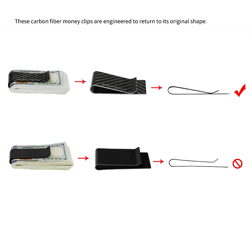 Monocarbon минималистичные настоящие Зажимы для денег бумажники из углеродного волокна арамидный зажим для денег