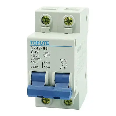 C32 400V 32A Miniature Circuit Breaker On OFF Switch 2P | Обустройство дома