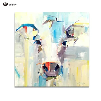 

CHENFART Canvas Painting Cow Oil Paintings on the Wall Pop Art Wall Pictures for Living Room no Framed no Framed