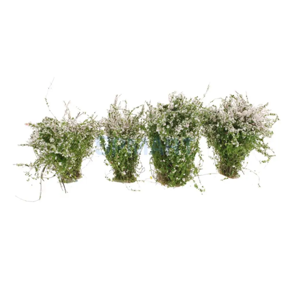 8Pcs Model Ground Cover Flower Model Miniature DIY Layout Scenery Landscape for RR Railway Street Building Park Garden