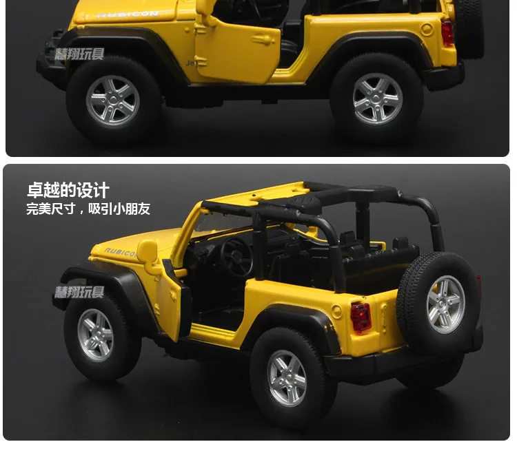 Новинка 1:32 Jeep Wrangler Rubicon SUV литая модель игрушечного автомобиля, модель автомобиля, металлическая модель эвакуатора, коллекция автомобилей, подарок для детей