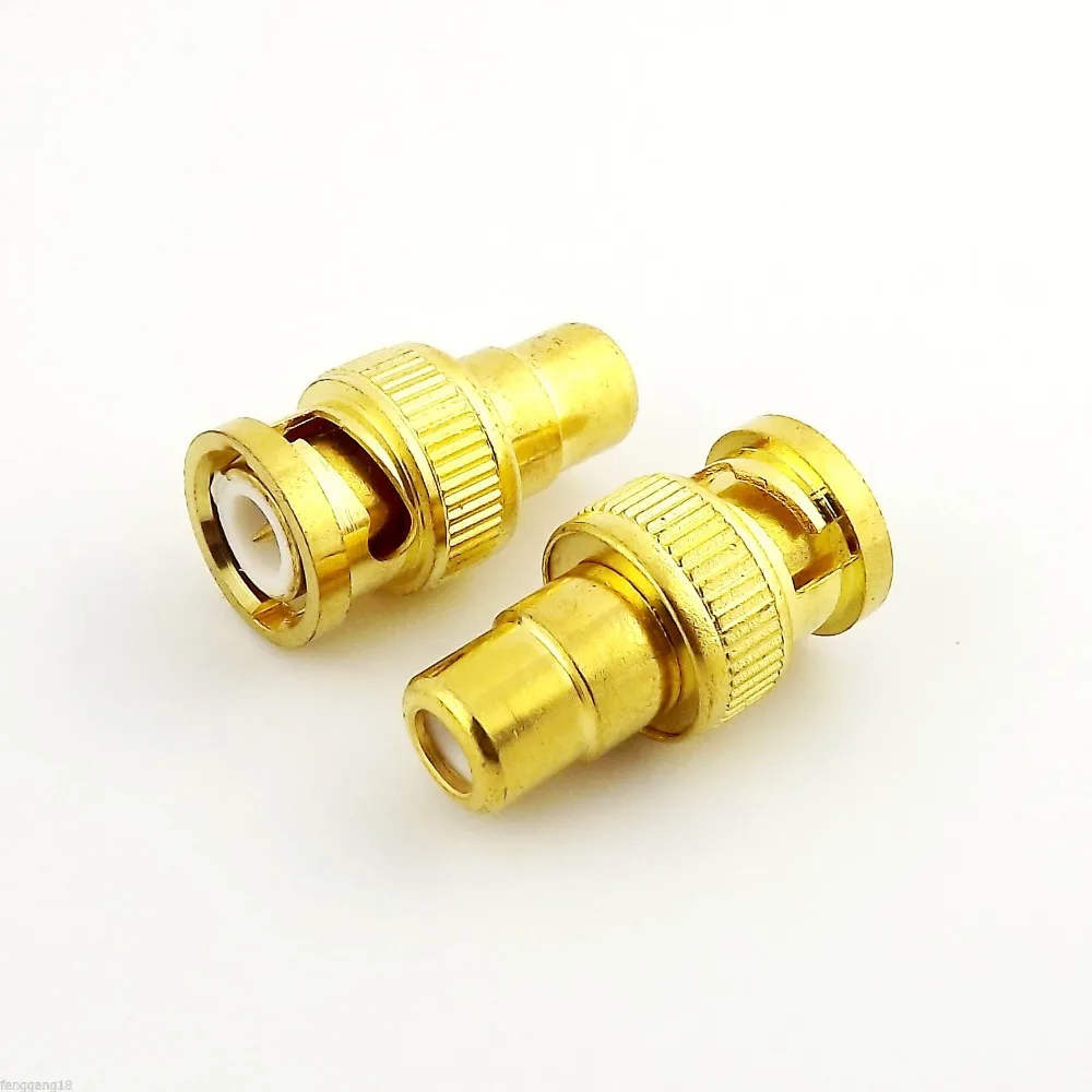 10pcs BNC Male Plug to RCA Female Jack Gold Plated Adapter/Connector for CCTV 