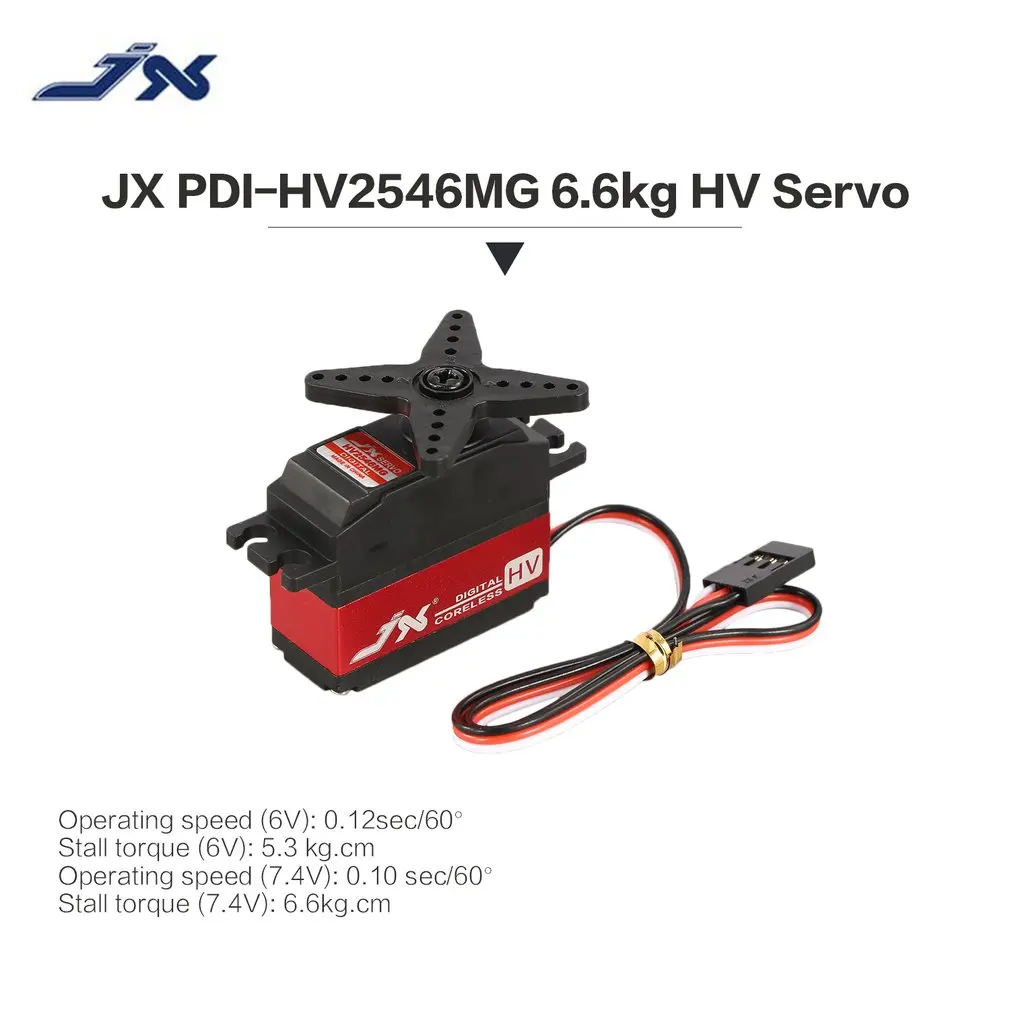 

JX PDI-HV2546MG 25g Metal Gear Digital High Voltage Tail Servo Coreless Motor for RC 450 500 Helicopter Fixed-wing Airplane