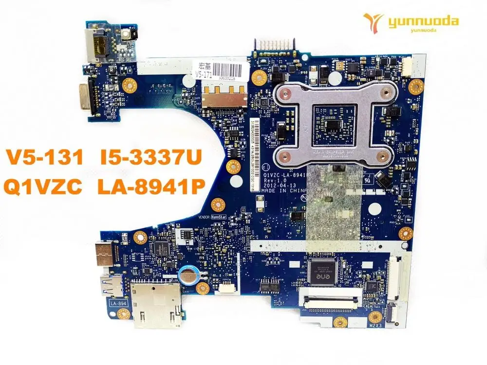 الأصلي لشركة أيسر V اللوحة المحمول V5-131 I5-3337U Q1VZC LA-8941P اختبار جيد شحن مجاني