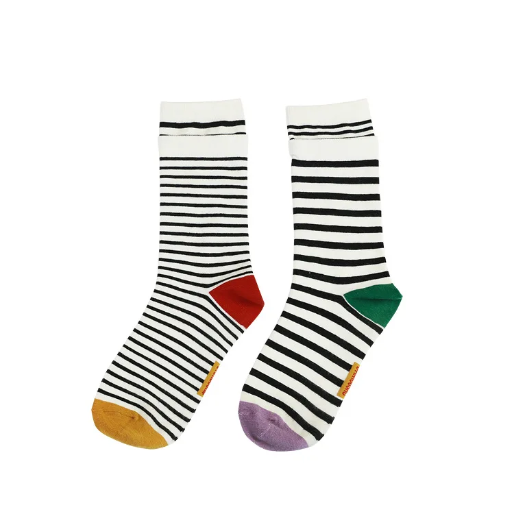 6 Pairs A Lot Harajuku Playful Pattern Women Cute Socks Cotton Cartoon Letters Striped Sock For Men