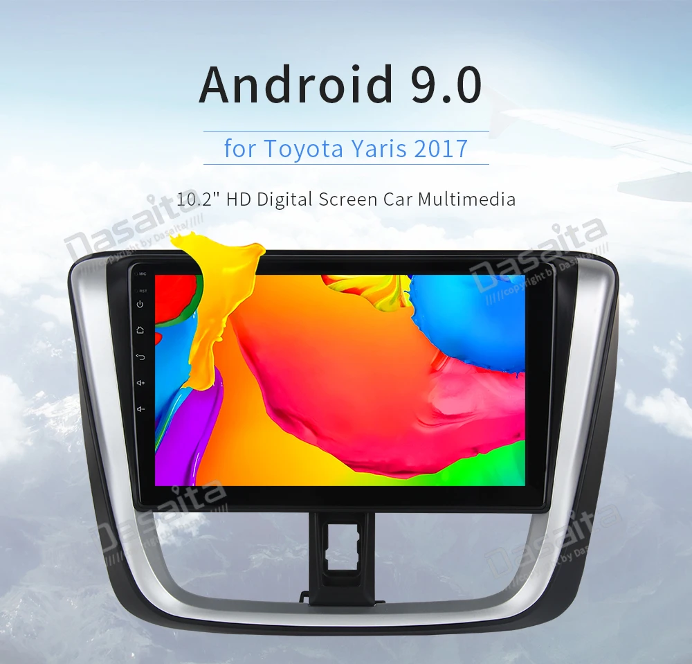 Flash Deal Dasaita Android 9.0 Car Mutimedia for Toyota Vios Yaris Radio 2017 10.2" IPS Touch Screen Octa Core 32G ROM 1024*600 MP3 RDS 6