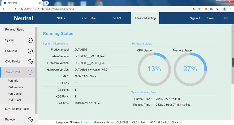 GEPON EPON OLT 4PON порты FTTH CATV OLT Перевозчик-класс высокой плотности волоконно-оптический высокое качество 1,25G Профессиональный мини