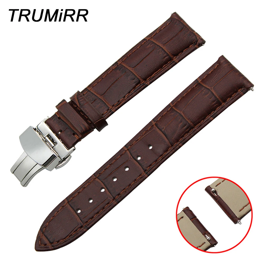 20mm 22mm Quick Release Watchband Genuine Leather Strap for IWC Men