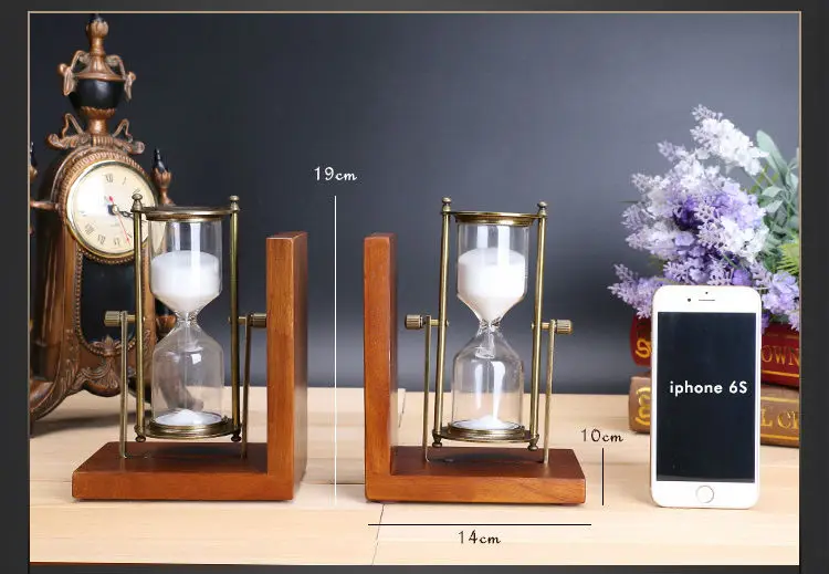 Hi-Q древесины дуба частей(по обеим сторонам) Вращающийся hourglass15 минут металлическая классическая урна с песочные часы на час флип Reloj de arena