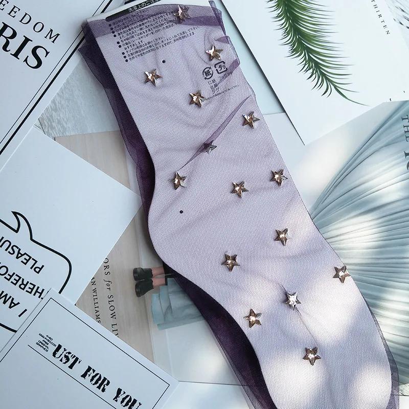 SP & CITY стразы прозрачные блестящие носки для женщин модные летние тонкие Harajuku