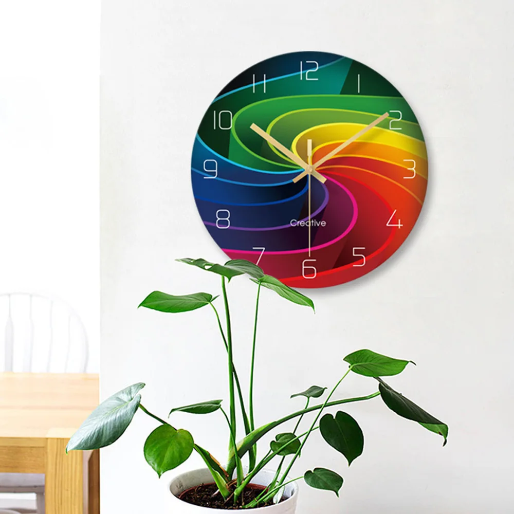 Красочный креативный Радужный кварцевые настенные часы Современный фантастический абстрактный художественный стиль настенные часы для домашнего декора
