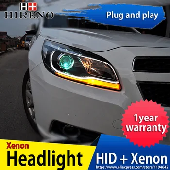 

Hireno Headlamp for 2012 2013 2014 Chevrolet Malibu Headlight Headlight Assembly LED DRL Angel Lens Double Beam HID Xenon 2pcs