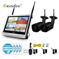 Einnov 2CH 1080 P 2MP Home Security Camera Systeem Wifi CCTV Draadloze NVR 12 inch LCD Monitor Outdoor Video Surveillance kit IP Cam