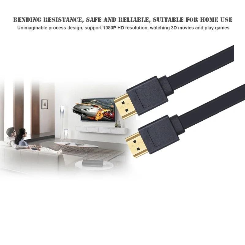 Lungfish плоский кабель 1,4 Удлинитель HDMI кабель свинцовый высокоскоростной с Ethernet 1080p золотые контакты HDTV 0,3 м 1 м 1,5 м 2 м 3 м 5 м