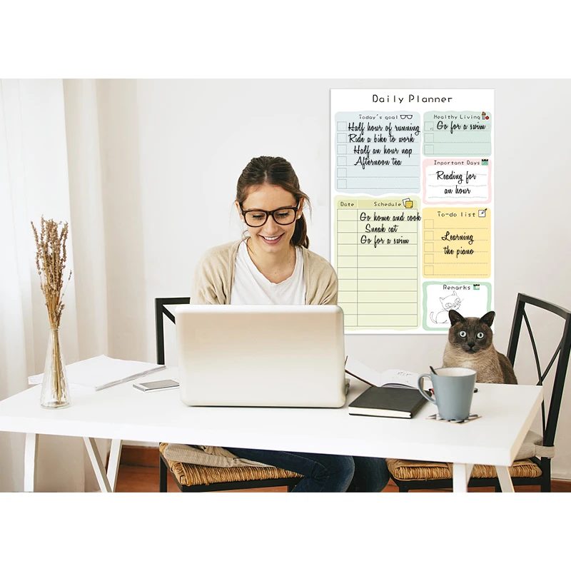 DIY календарь сухая стираемая доска ежедневник наклейки Время расписание доска планирования еды хлопоты сделать список покупок список продуктов