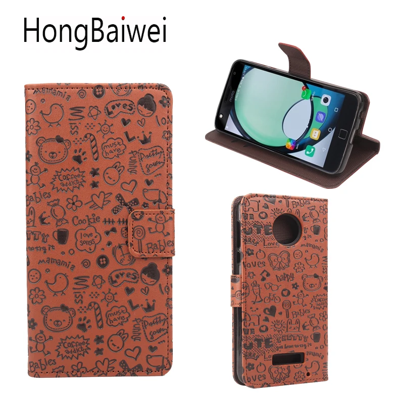 

HongBaiwei for Moto Z Play Case Cover Cute Flip Luxury Leather Card Slot Wallet Phone Bag Case for Moto Z Play