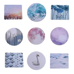 Креативный узор маленький круглый прямоугольный Нескользящий Резиновый Гладкий коврик для мыши