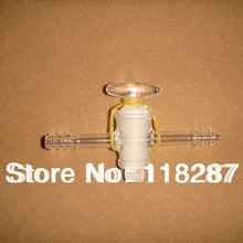 Прямой адаптер со стеклянной стоппеткой, с соединительным шлангом, стеклянный клапан