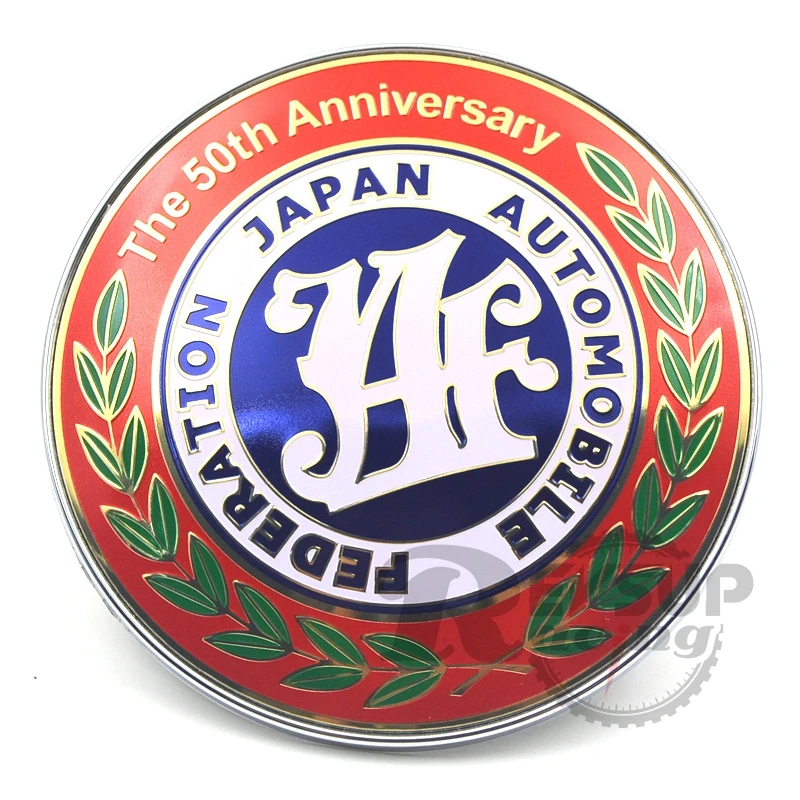 

Red 9cm The 50th Anniversary JDM JAF Badge Front Grille Badge Emblem