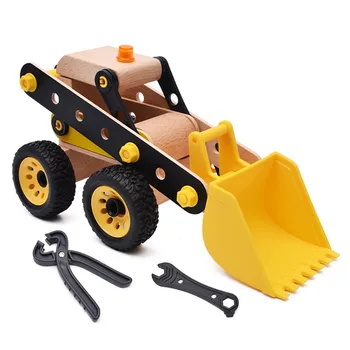 

Assembly Excavator Wooden Puzzle Digger DIY Three-dimension Toys New