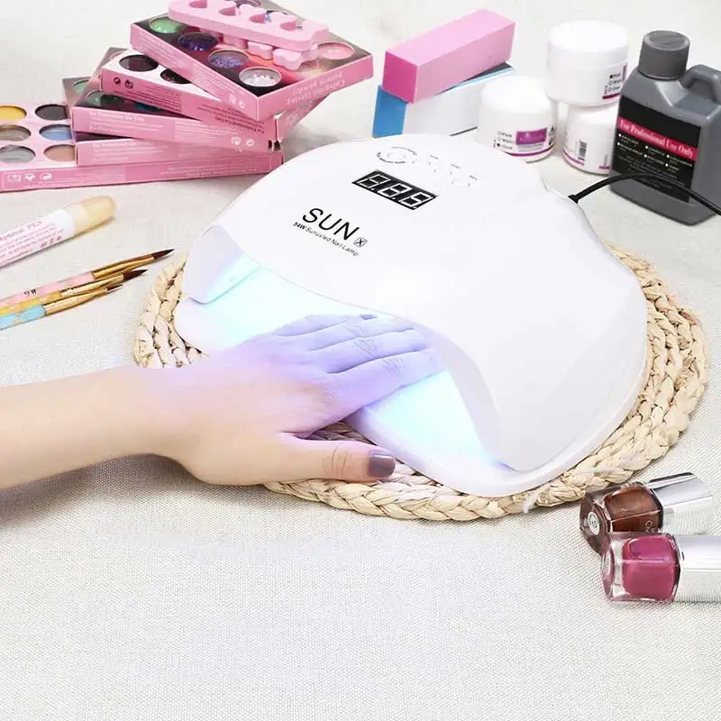 

54W Nail Dryer Double Light Source Nail Lamp Gel Polish Curing Light with Bottom Time Setting LCD display UV/LED Nail Lights