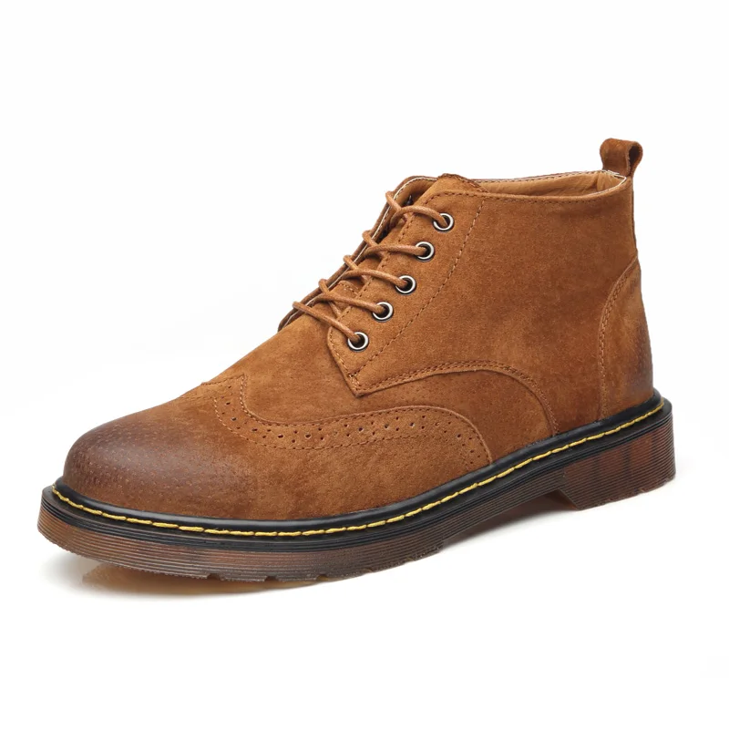 

2018 New Winter Men Boots Genuine Shoes Comfortable Soft Shoes Male Ankle Boots,High Top Hombre Sapatos Size 38-46