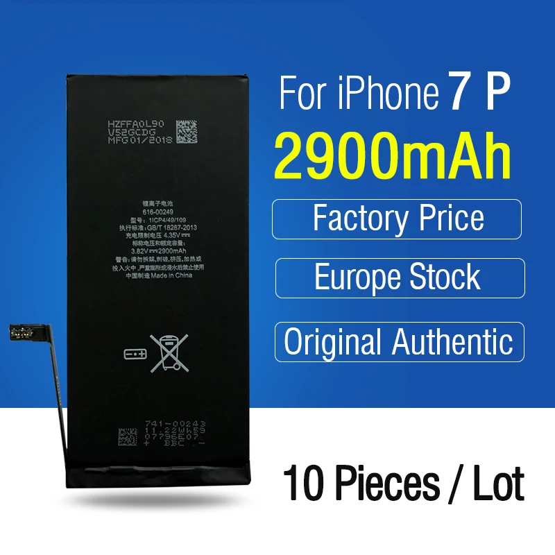 AYJ 10pcs/lot 5A Battery for iPhone 7 Plus Replacement Full Capacity