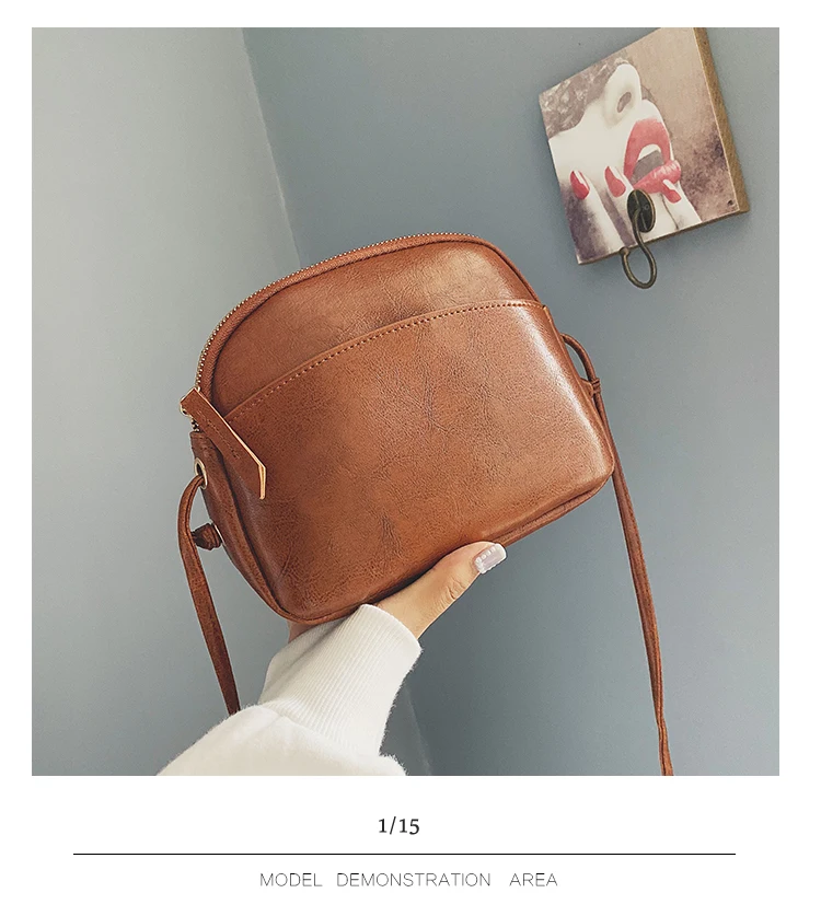 2018 Hot Small Shell Crossbody Bags for Women New Simple Casual Mini Brown Messenger Bag for Girls Flap PU Leather Shoulder Bags(13)